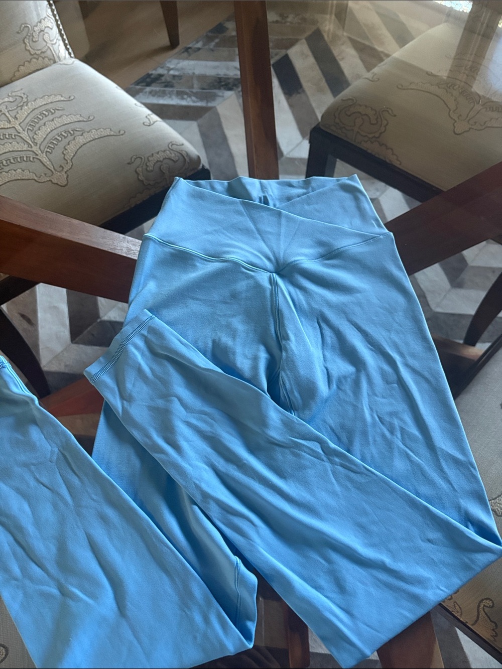 aerie Light Blue High-Rise Leggings with V-Waist Seam